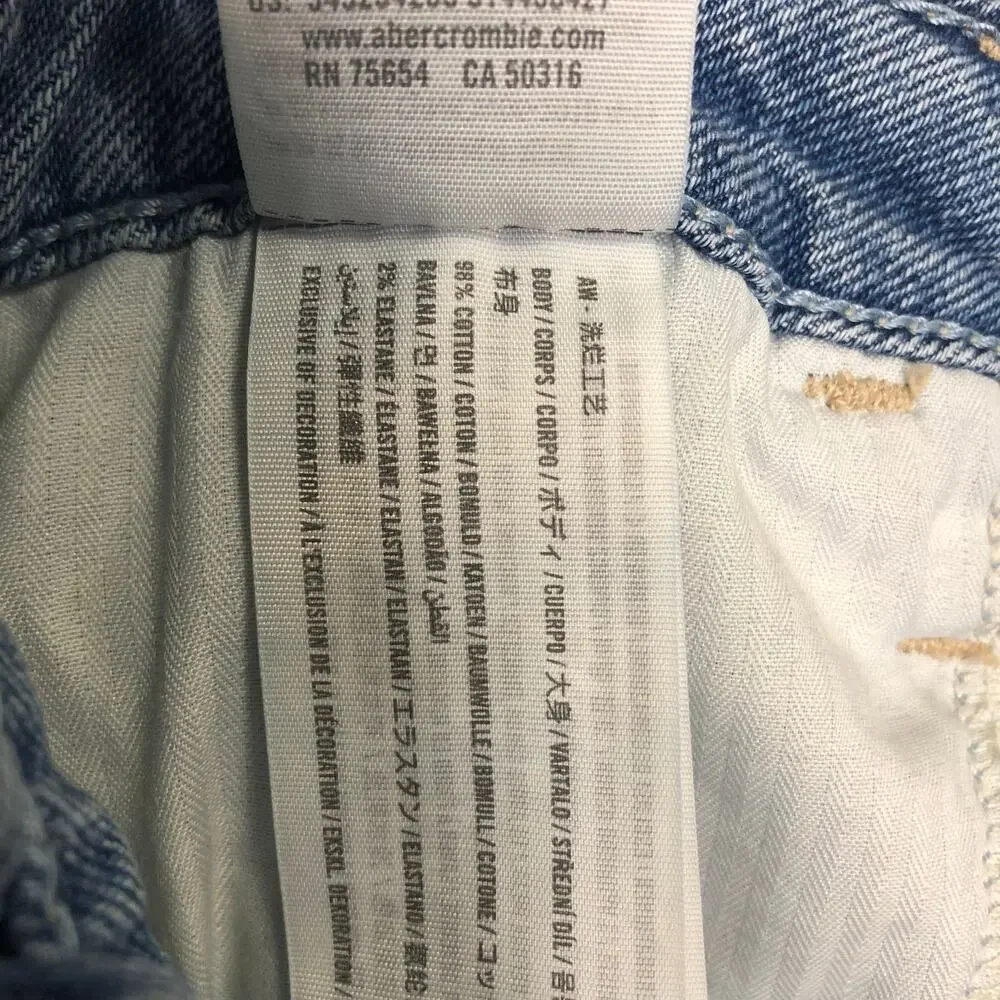 Hollister Ultra High Waist Mom Jean Shorts Button Fly Vintage Stretch 32